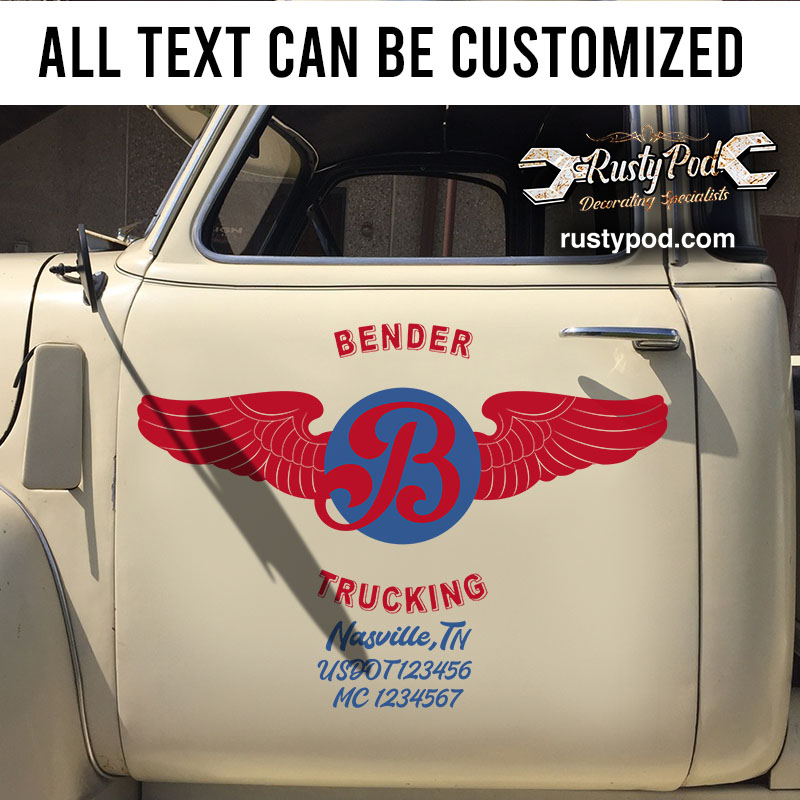 personalized usdot trucking sticker 10930